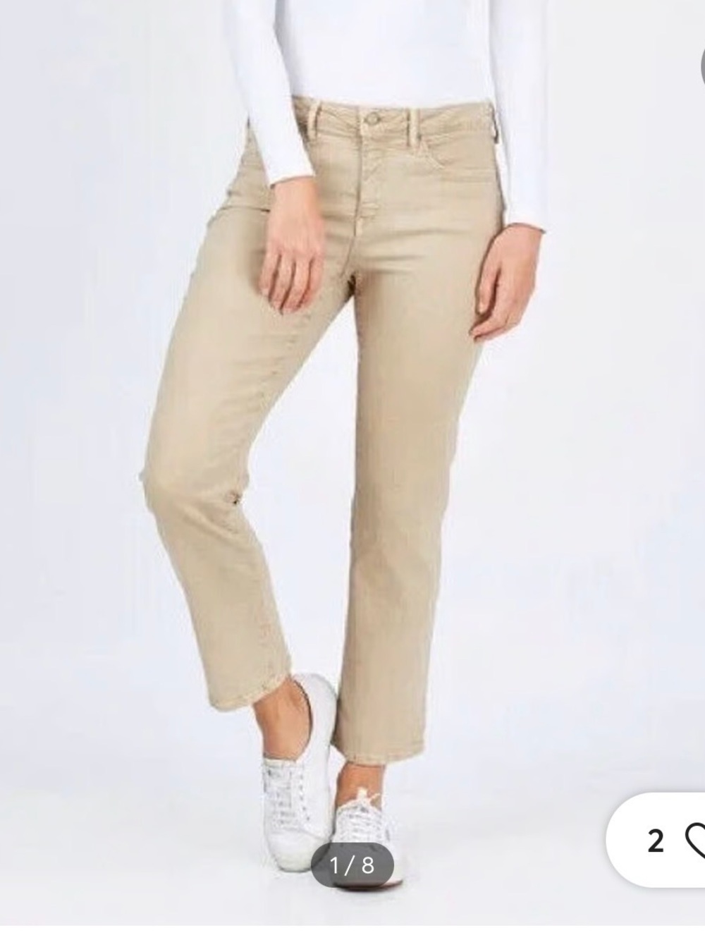 NYDJ Women's Cream Sheri Slim Straight-Leg Pants